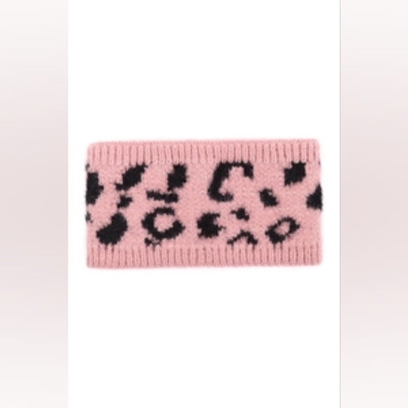 🆕Pink Leopard Print Knit Headband - Picture 3 of 4